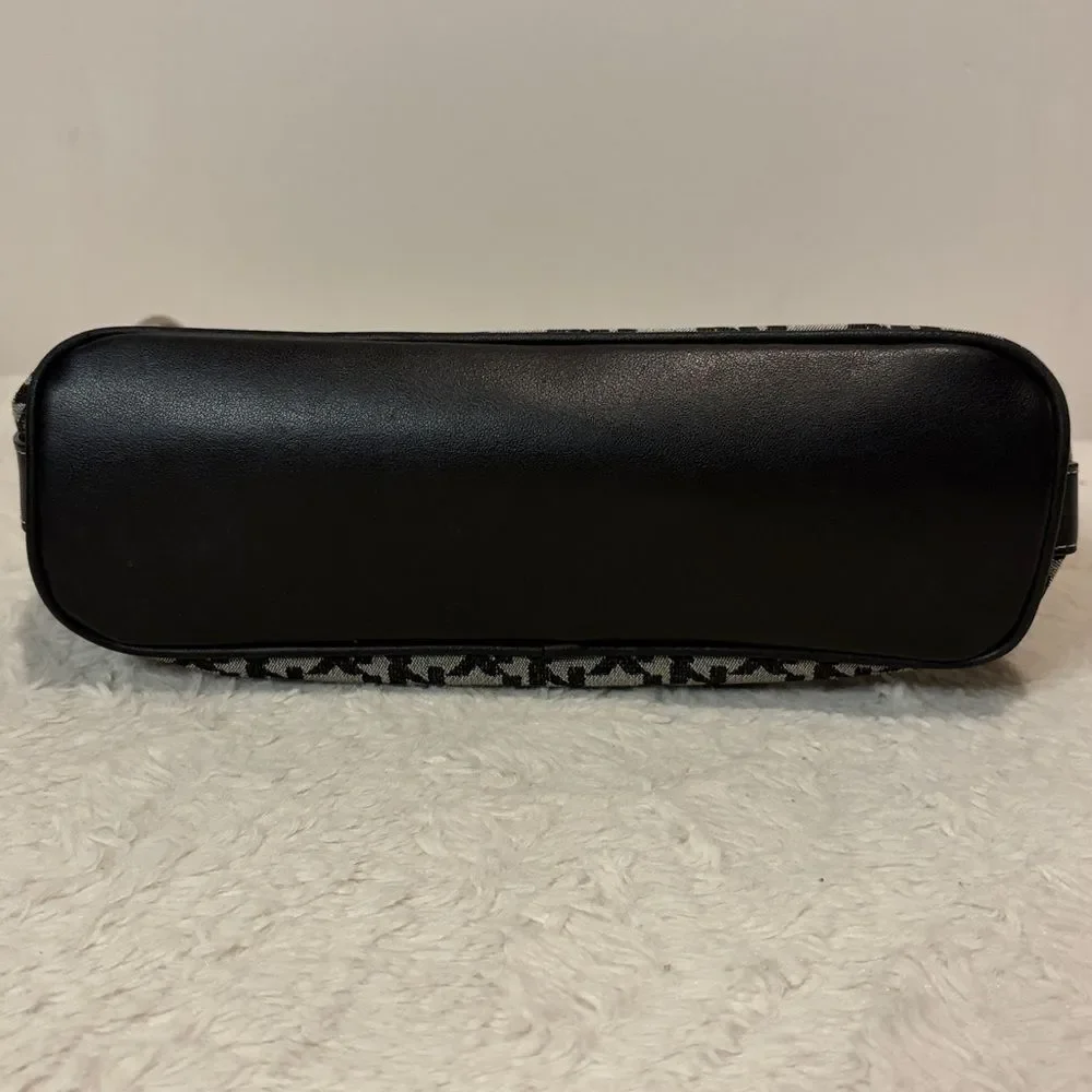 New York & Company- Vintage Black and Gray Patterned Logo Shoulder Bag Y2K
